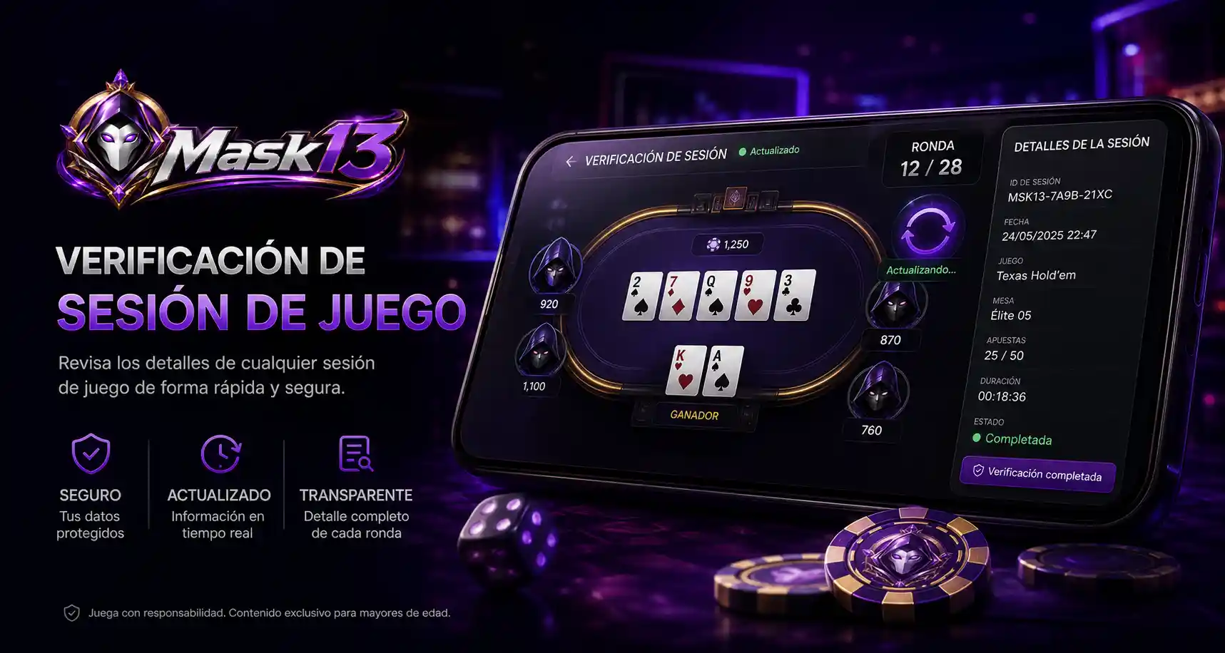 Verificación del estado actualizado de una partida en Mask13