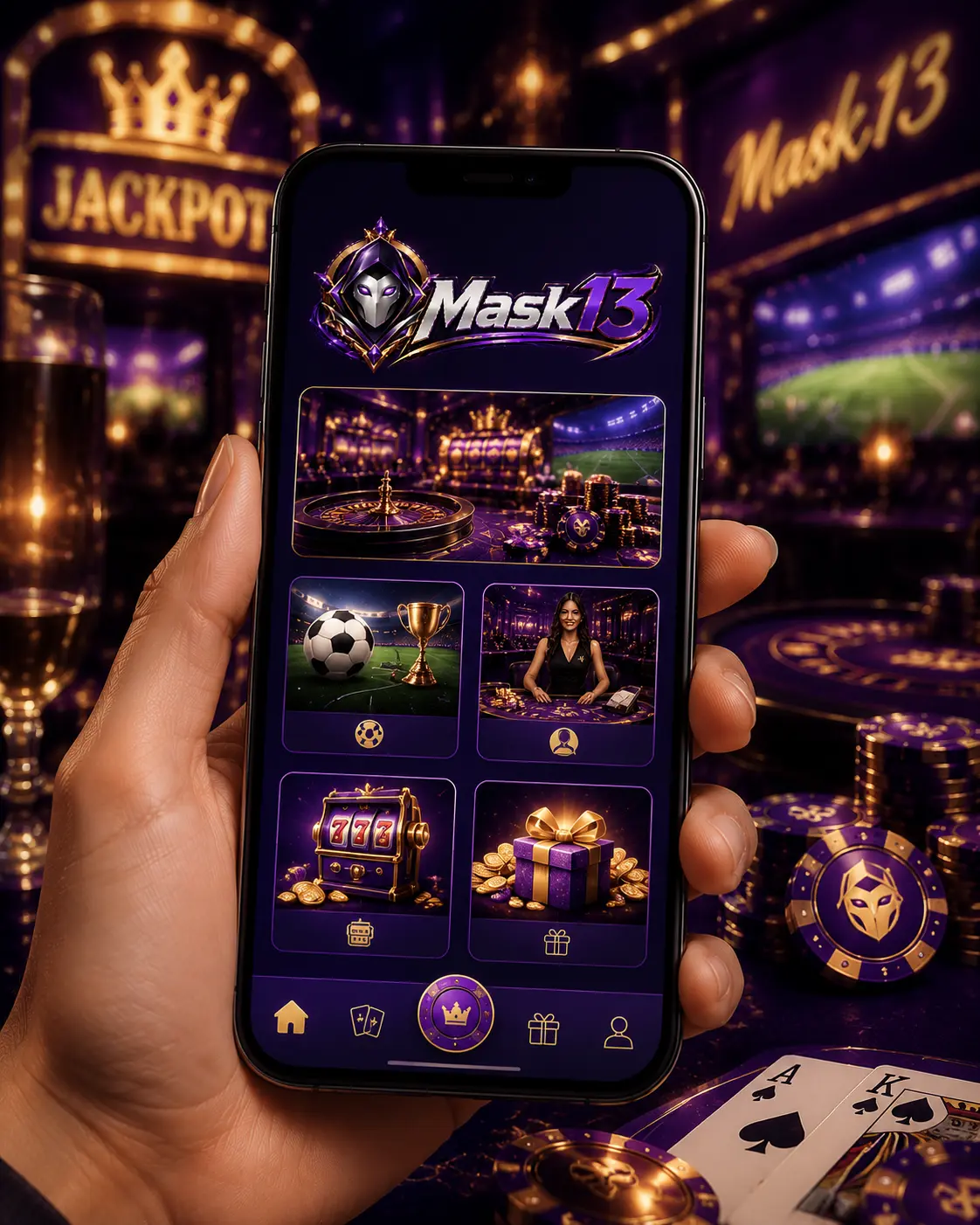 Casino móvil en un smartphone